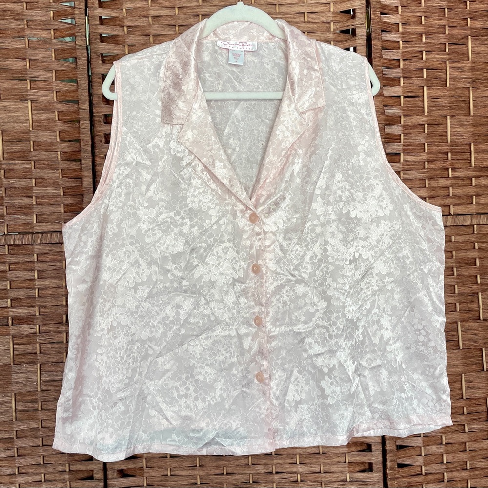 Oscar de la Renta Pink Label Sleep Top, Coquette, Romantic, Grandmacore, Size 2X